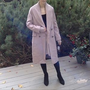 Badgley Mischka Wool Coat with Knit Collar